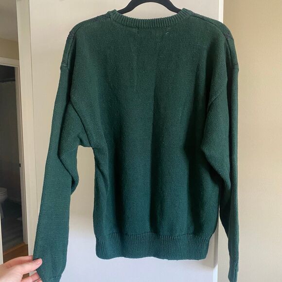 Vintage Harbour Classics Embroidered Cottagecore Hunter Green Sweater Golf Med - Picture 2 of 12